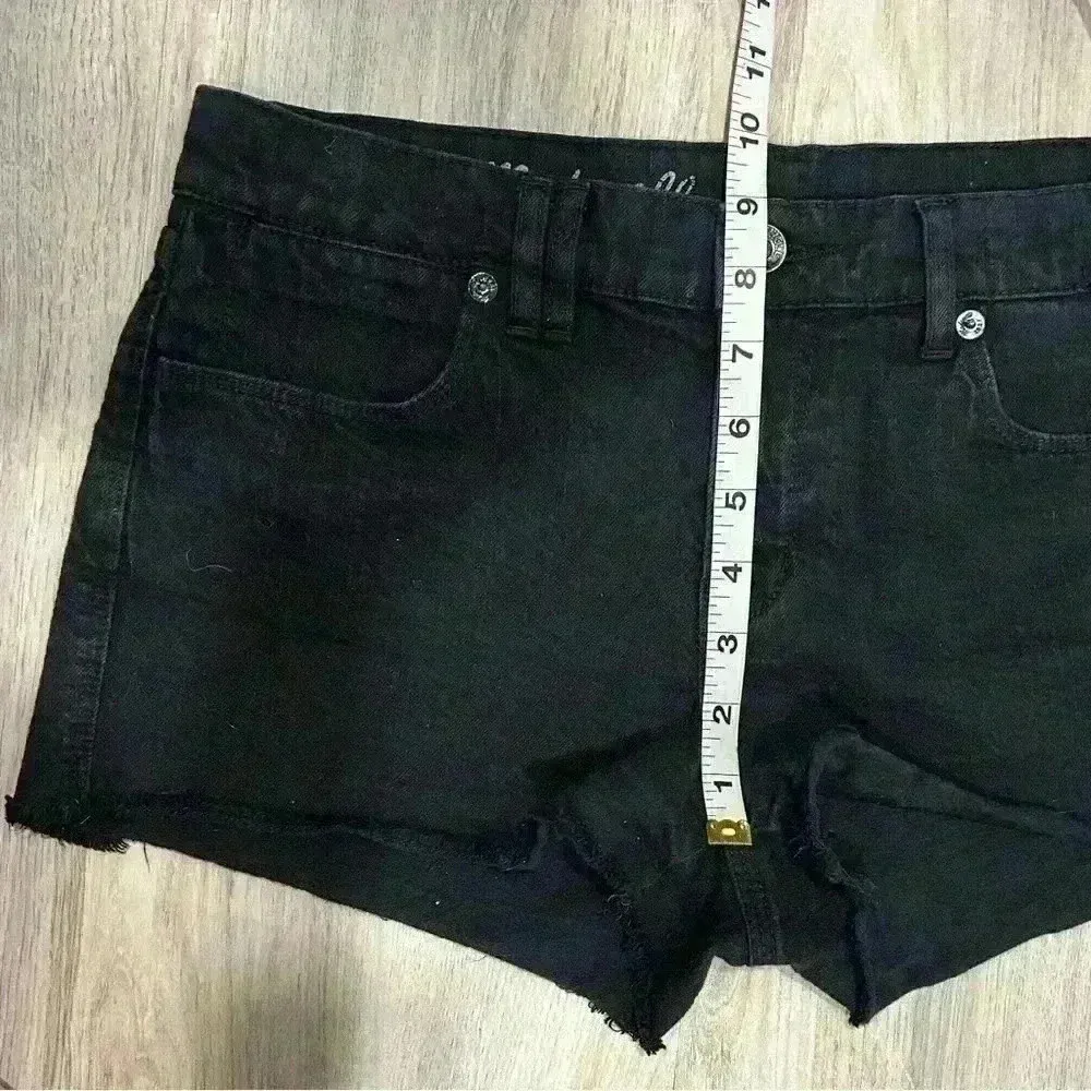 Madewell Black Denim Jean Shorts Cotton Mid Rise Cutoffs 2” Inseam Size 28 - Image 8