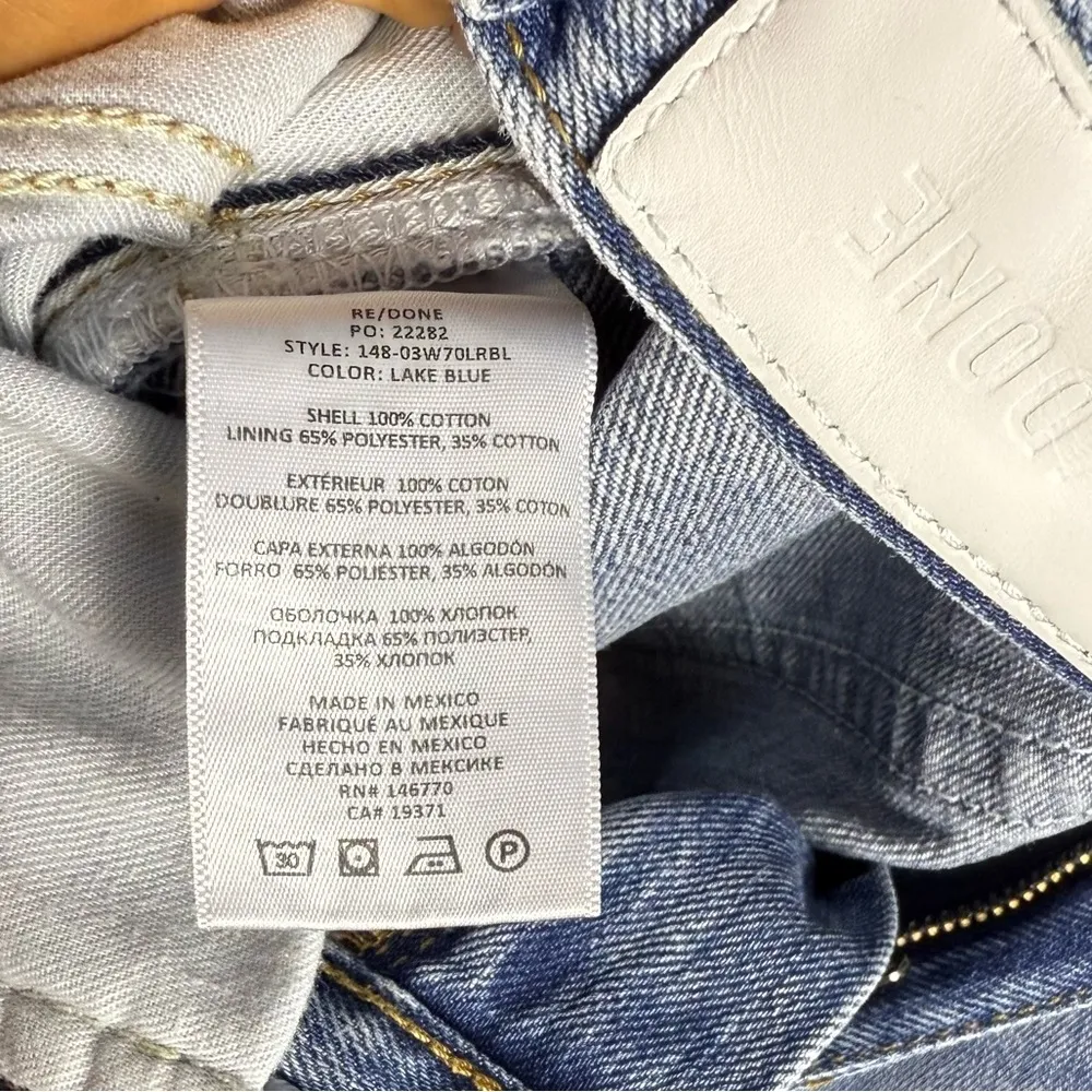 Re/Done Women’s High-Rise Super Flare Light Wash Jeans Raw Hem size 29 - Image 8