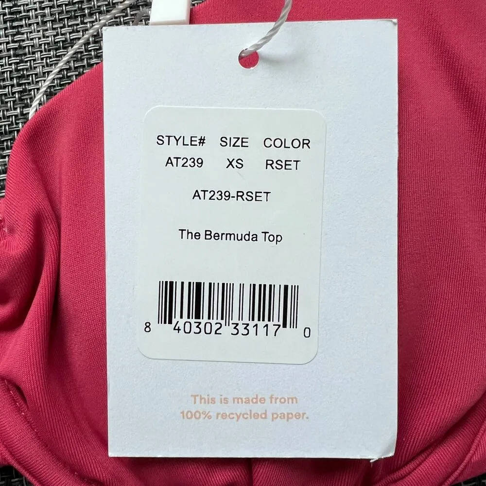 Andie Bermuda Bikini Top Extra Small Rosette Pinkish Underwired - Image 2