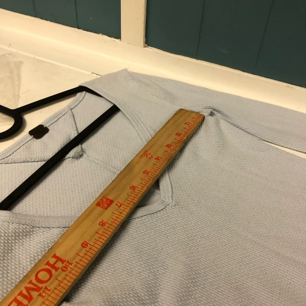 WE THE FREE‎  people SZ XS BLUE WAFFLE KNIT V-NECK SWEATER CUFF SLEEVE BOHO TOP - Image 9