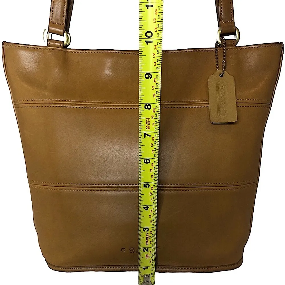 Vintage COACH TRIBECA Tan Glove Tanned Slim Bleeker Bucket Shoulder Bag 9088 - Image 7