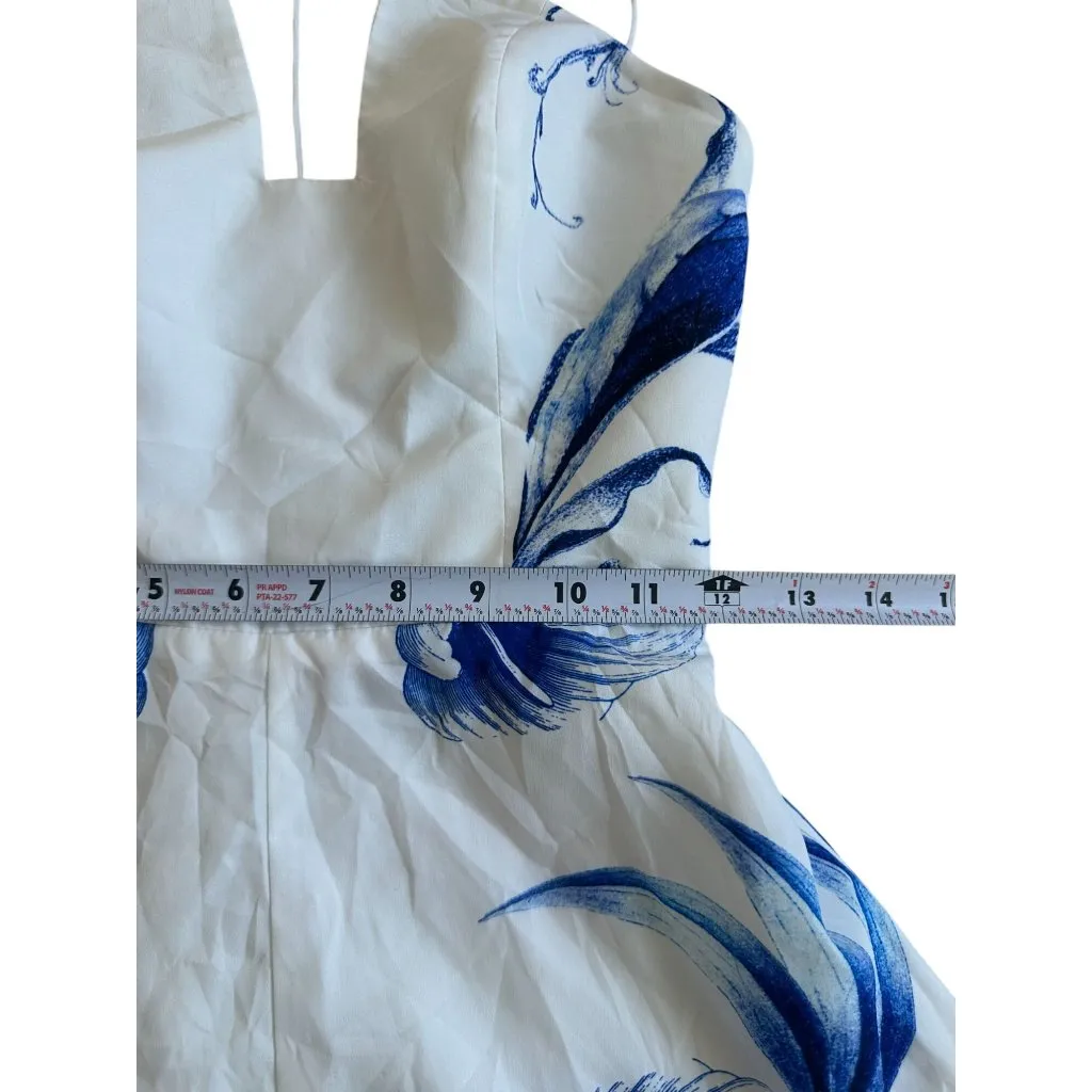KEEPSAKE The Label White Blue Floral Romper Size XS - Image 5