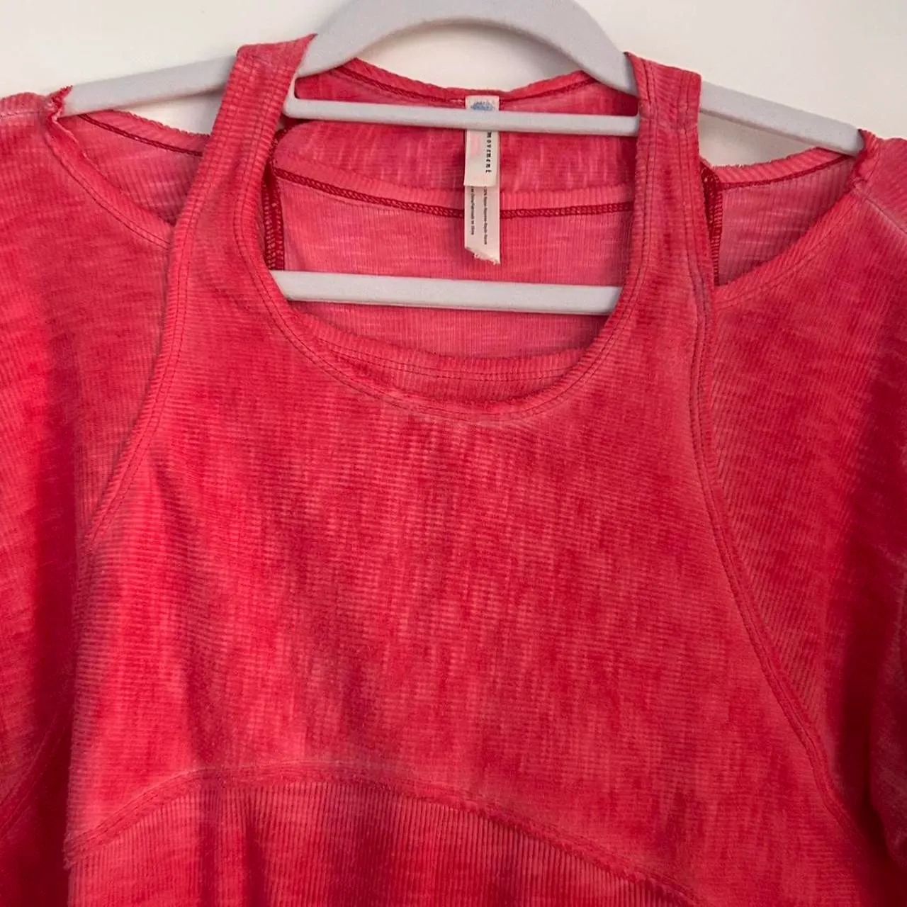 Free People Movement Zenith thermal Tee Indie Burnout Layering Essential (XS) Red - Image 5