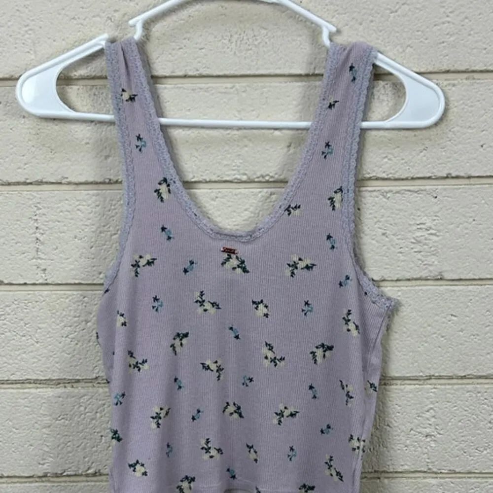 PINK Victoria’s Secret Purple Floral Tank size S - Image 8