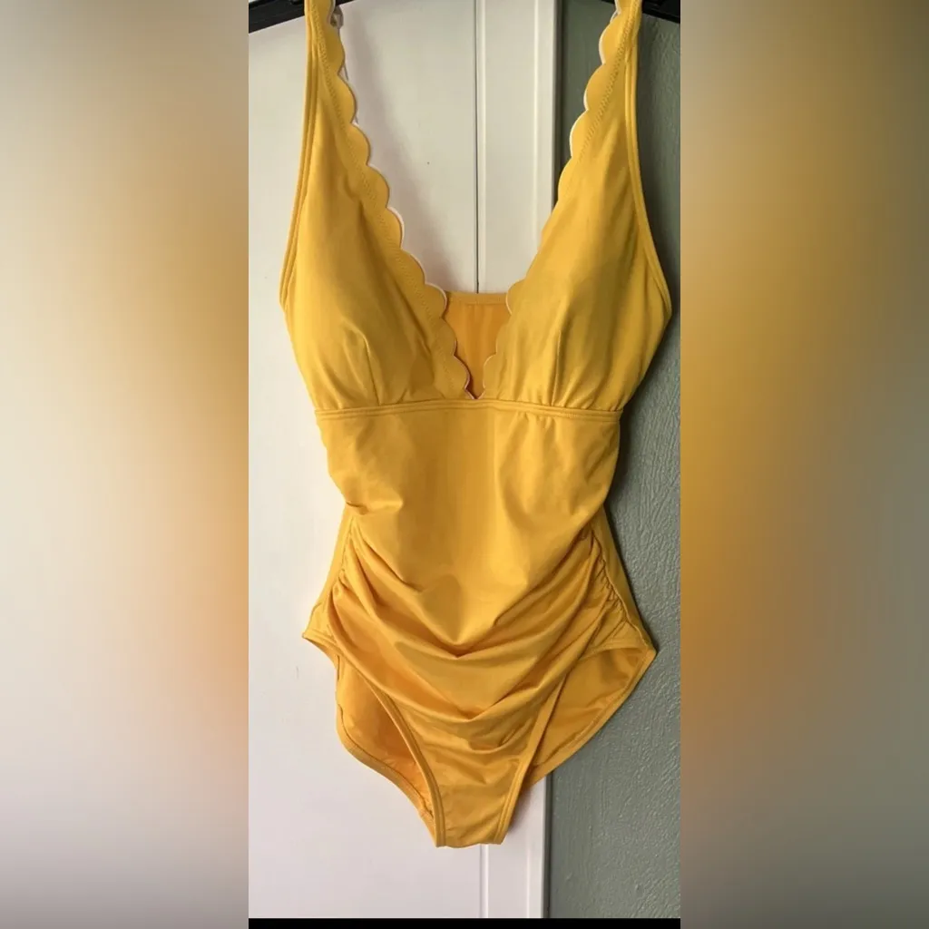 Kate Spade New York Womens One-Piece Swimsuit Limon Yellow LG Designer EUC Sexy - Image 3