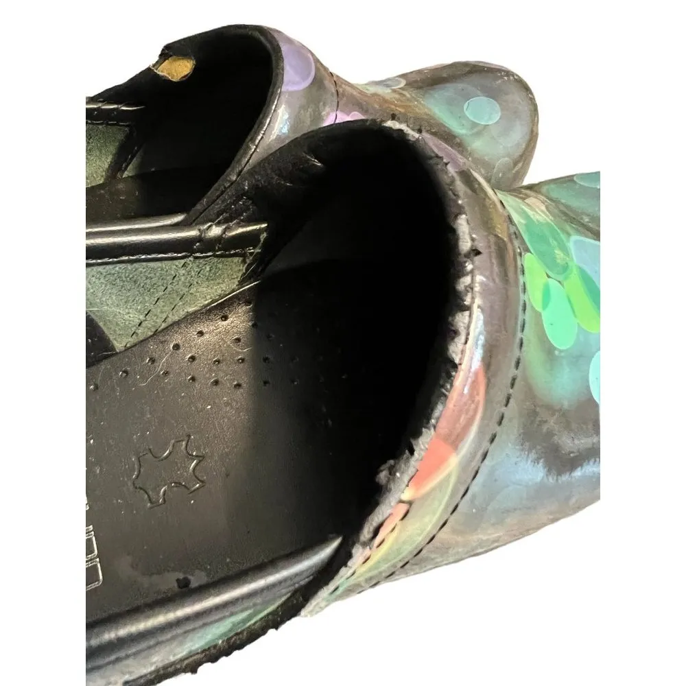 Dansko Clogs Bubbles Black Patent Leather Shoes Size 38 Sz 7.5/8 SEE PICTURES - Image 5