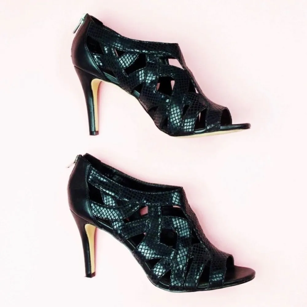 Calvin Klein Kiani Python Embossed Leather Sandals A8 - Image 2