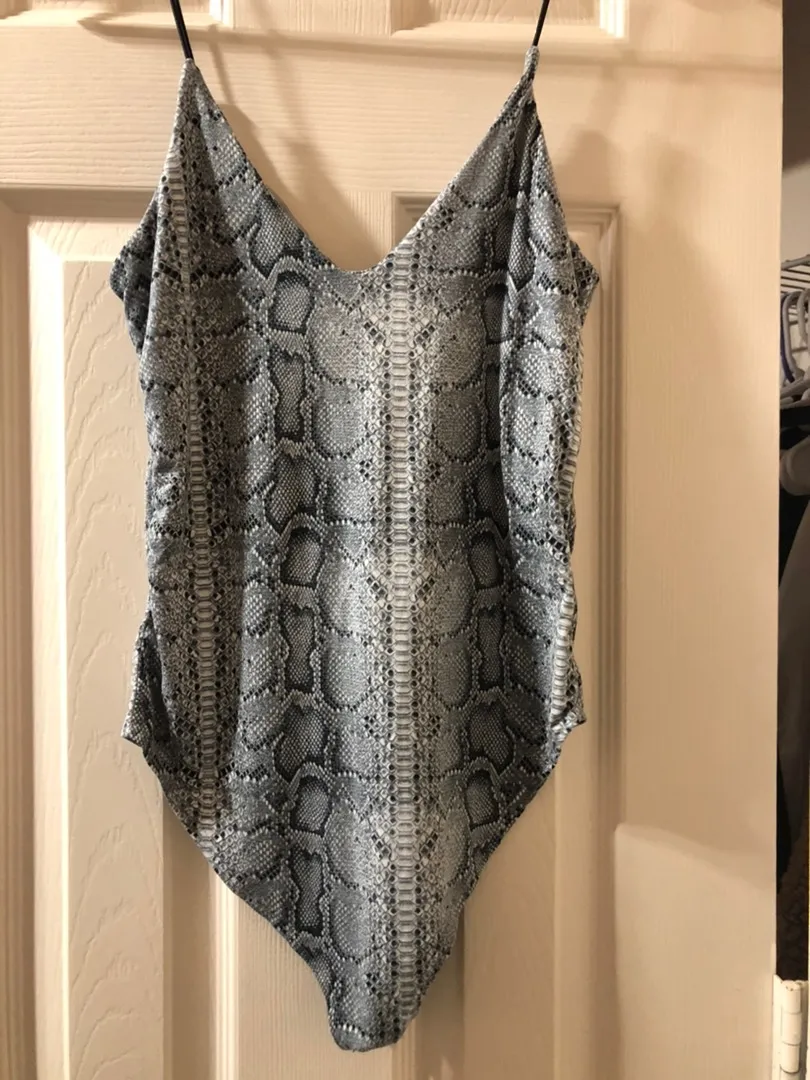 snakeskin bodysuit Black - Image 2