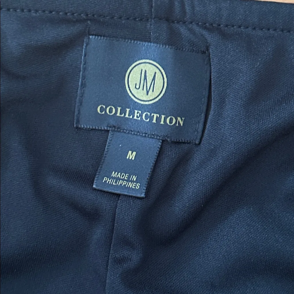 JM Collection Black Sequin Straight Leg Pants Sz M - Image 7