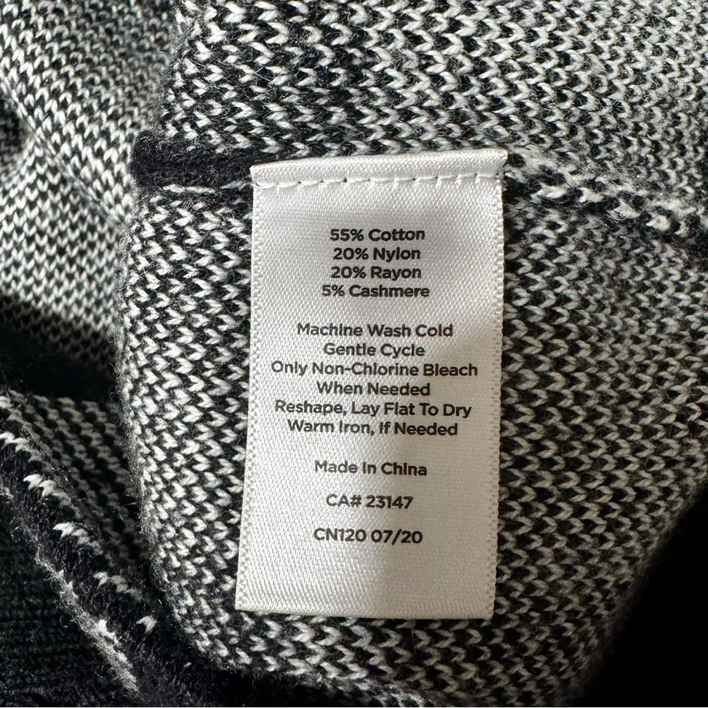 Talbots Cashmere Blend Buffalo Plaid Sweater Dress Black White Size P XS - Image 11