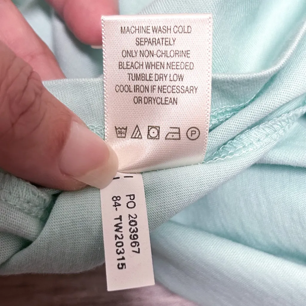 Tommy Bahama Mermaid Pale Green Aloha Spirit V Neck Cotton T Shirt Large New - Image 8