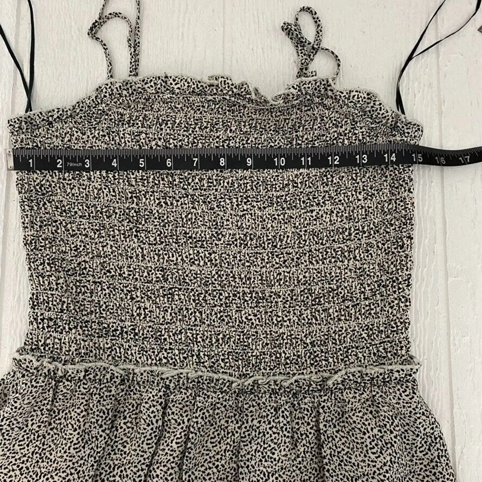 Sienna Sky Women Dress Medium Black Ditsy 90s Y2k Day-Date Picnic Sundress - Image 12