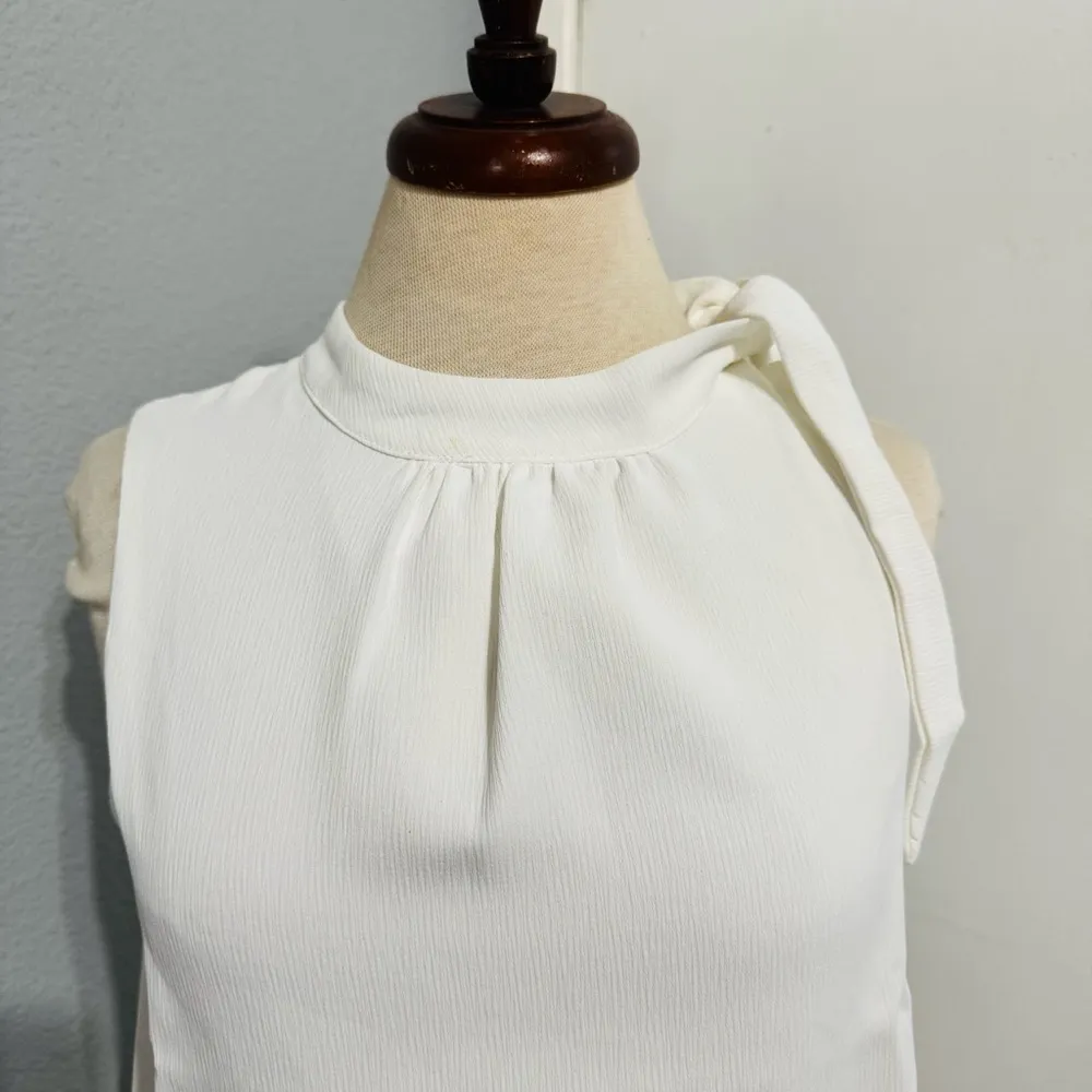 Gilli Women Elegant White Sleeveless Round Neck Lined Business Casual Top Size L - Image 6