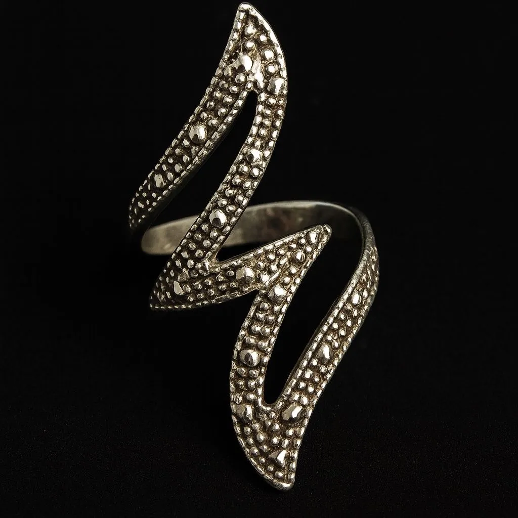 Mexican Sterling Silver 950 Zigzag Ring Size 7 – 3.8g Artisan Statement - Image 2