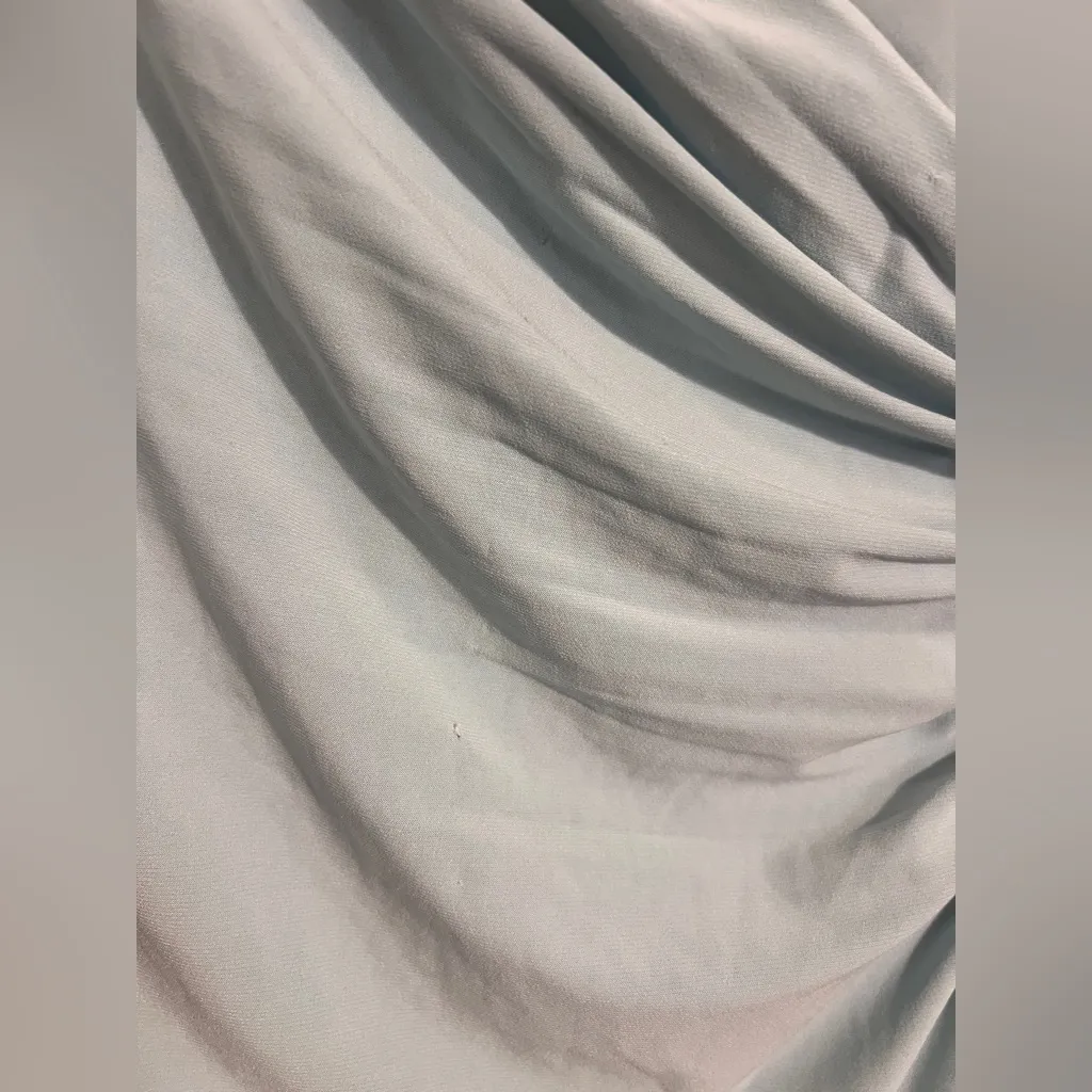 Mac Duggal Ieena 26573 Long Sleeve Ruched V-Neck Gown Maxi Blue 14 Formal - Image 5