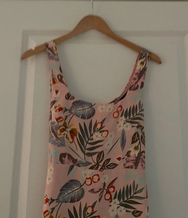 Lulus Island Sun Blush Pink Tropical Print Tie-Back Midi Dress - Image 6