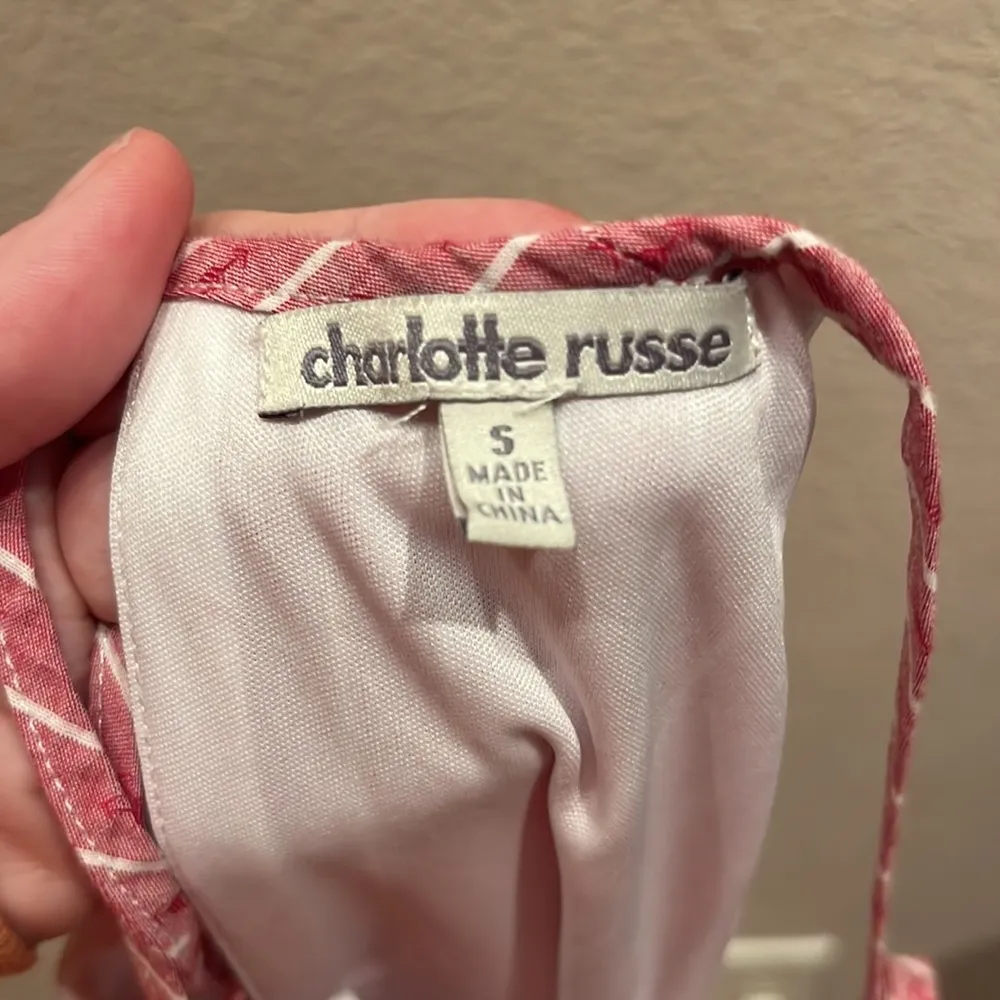 Charlotte Russe Striped Embroidered Halter Dress Size Small - Image 9