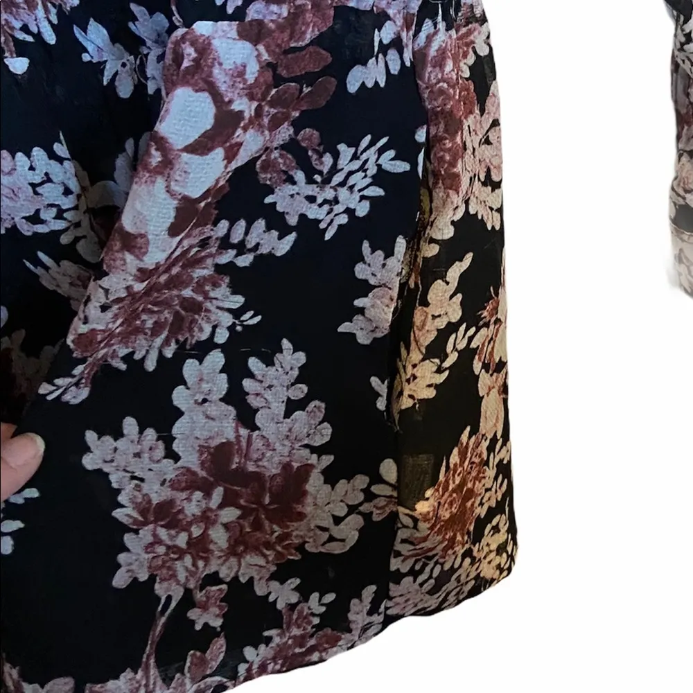 Free People Float Away black & floral romper. - Image 4