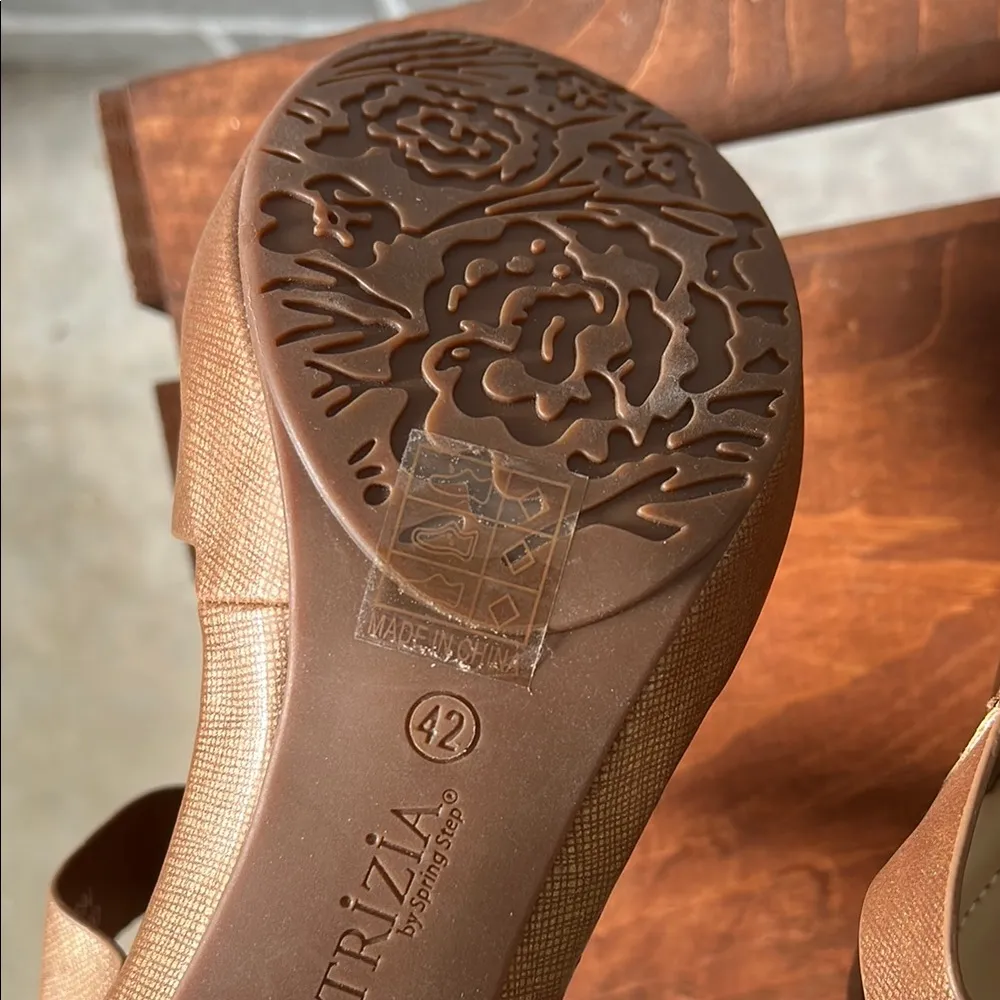 NEW Patrizia By Spring Step 42 US 10 Sling Back Sandal Dade Bronze Button Accent - Image 6