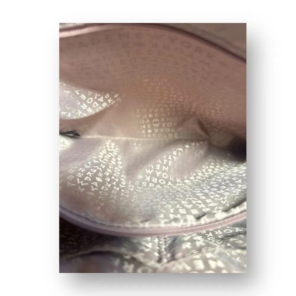 Kate Spade Small Tote Bag Rose Gold Glitter Bow Accent Designer Purse Handbag - Image 13