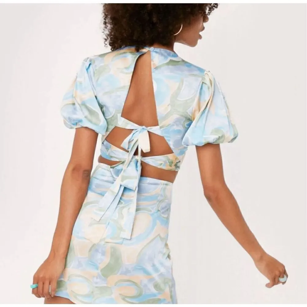 Nasty‎ Gal Blue Satin Crop Top Size 2 - Image 9