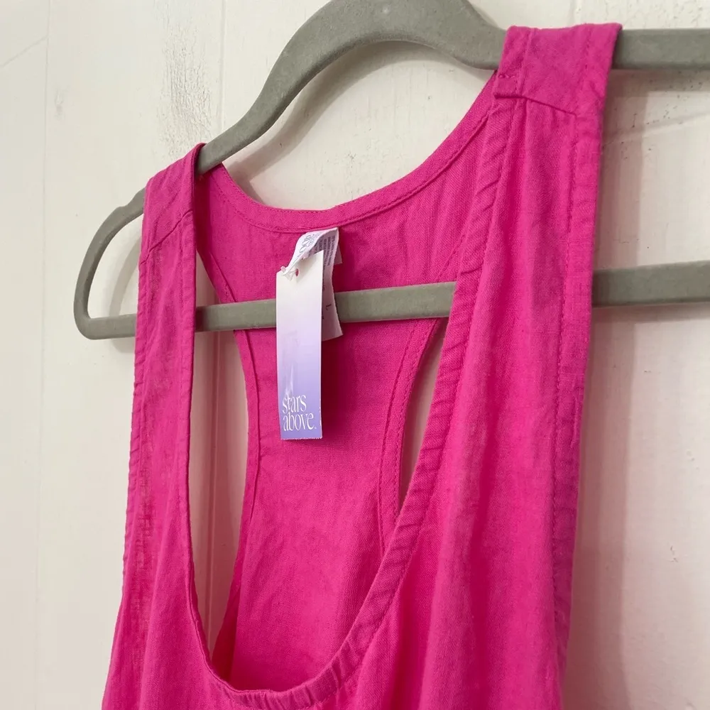 Stars Above NWT Pink Sleeveless Crop Top Racerback Tank Boxy ~ Size L - Image 4