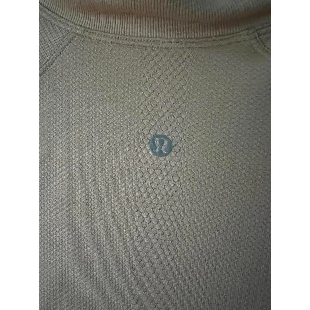 Lululemon 1/2 Zip Long Sleeve Top in Beige Size 6 - Image 4