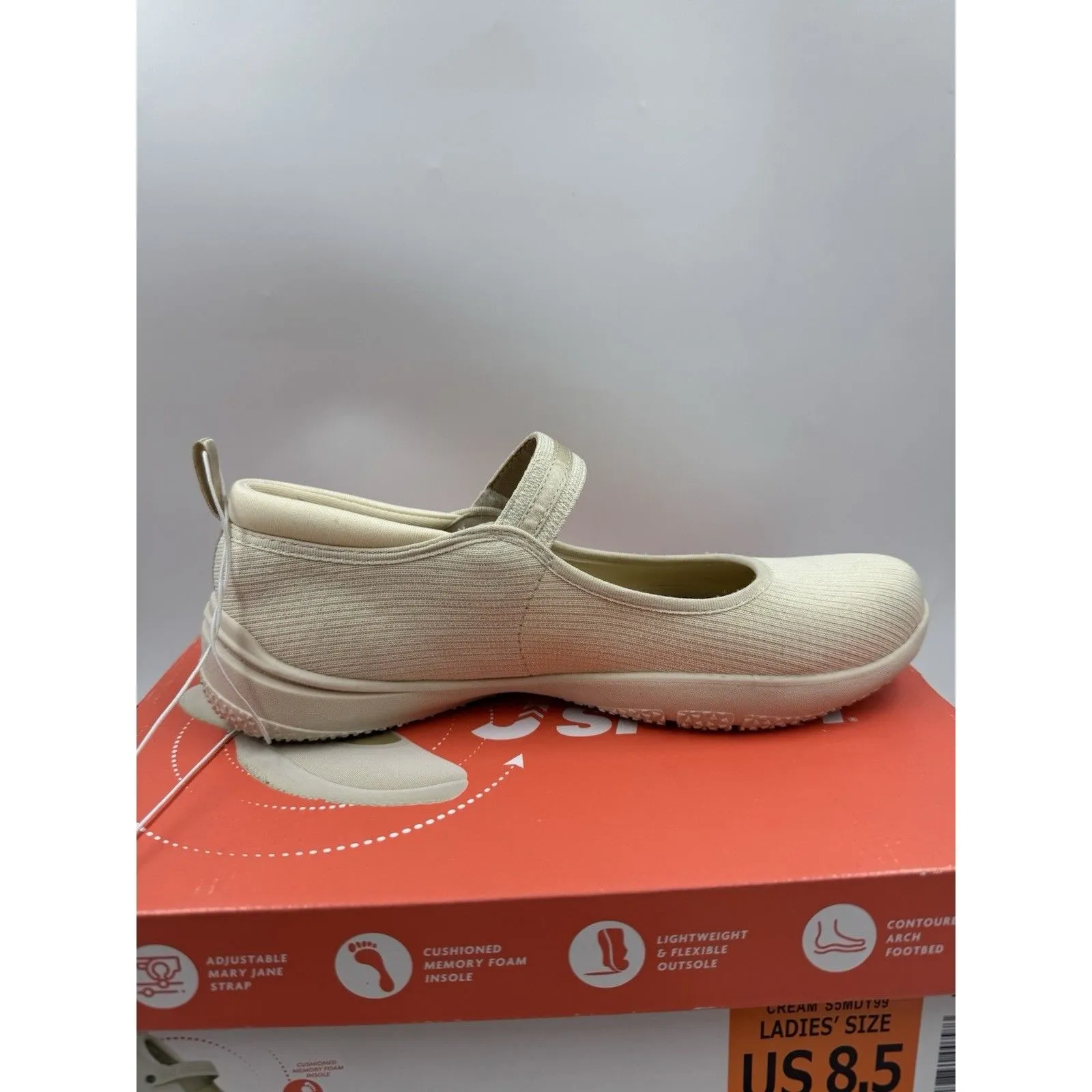 Jsport Womens Shoes Beige Mary Jane Memory Foam Contoured Arch Lightweight 8.5 - Image 9
