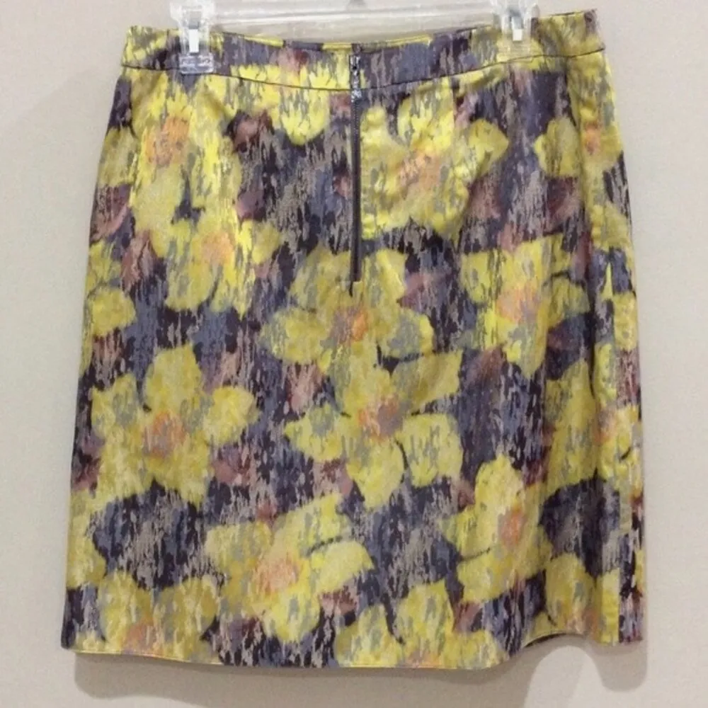 Magaschoni Brocade Floral Print Skirt Multi-color Watercolor Sz 12 NWT $278 - Image 6