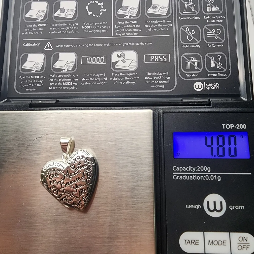 LA Jewelry Sterling Silver Mom Heart Locket - Image 6