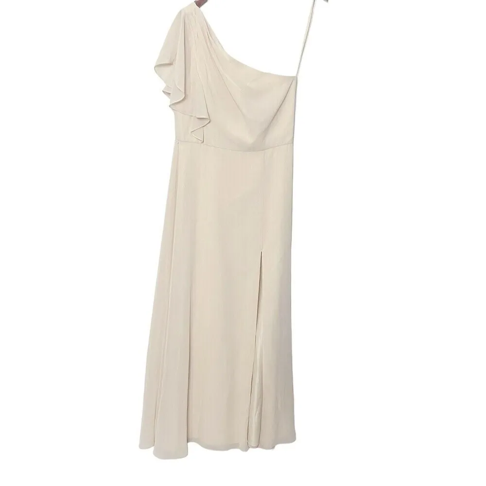 Marchesa Notte Cosenza One Shoulder Chiffon Gown Dress Women’s Size 10 Flawed - Image 2