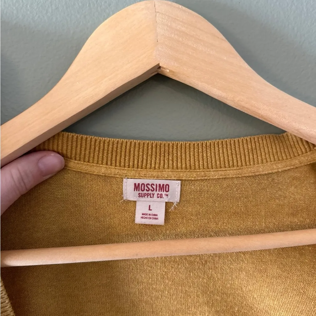 Mossimo Supply Co. Golden Cardigan Sweater Yellow Size L - Image 2