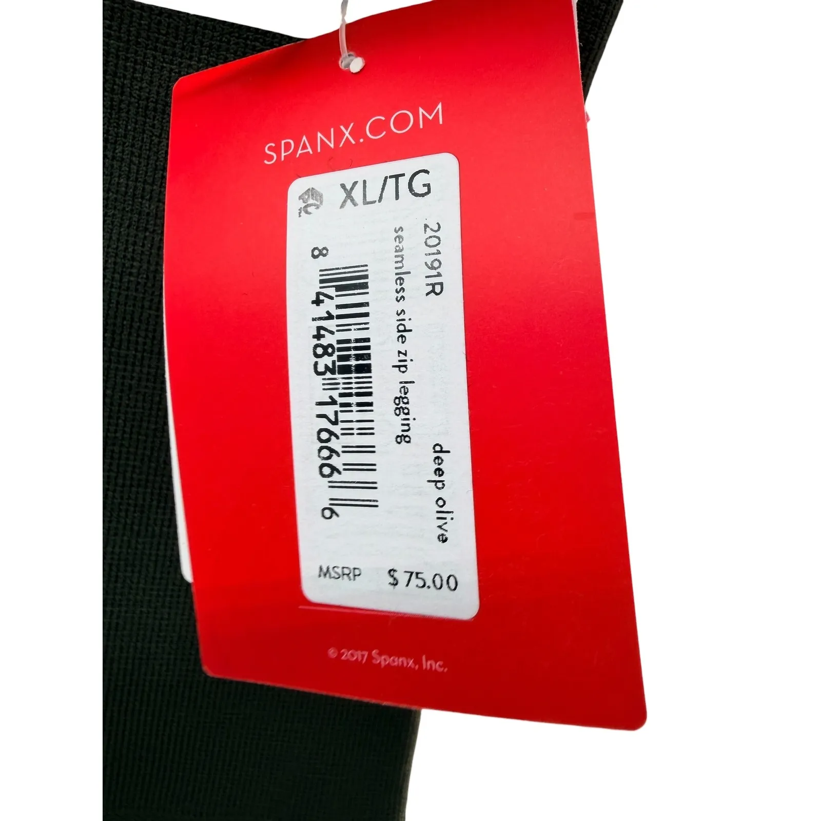 NWT Spanx Look At Me Now Seamless Side Zip Leggings Olive Green High Rise XL - Image 4