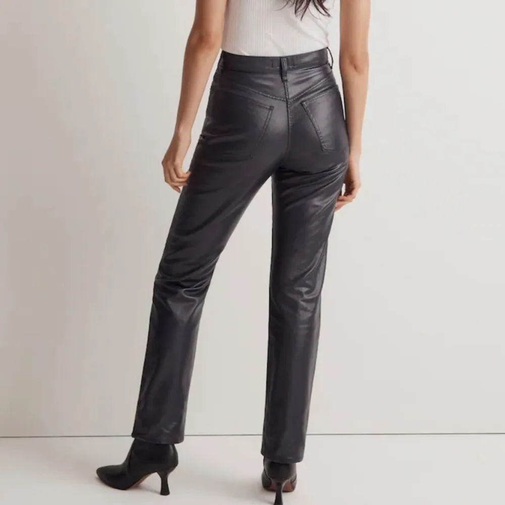 NWT Madewell The '90s Straight Jean in Coated Midnight Blue Foil NN461 - Image 15