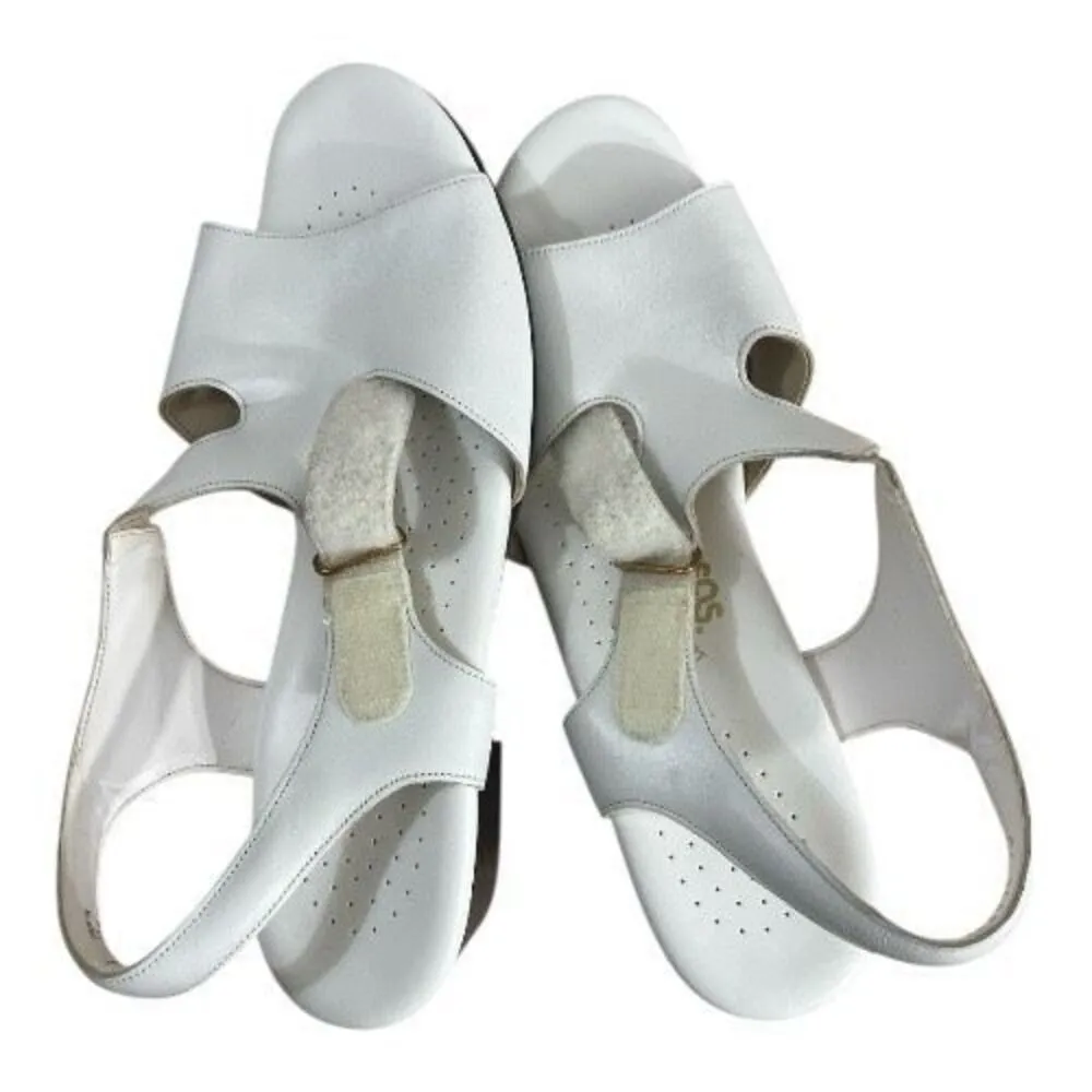 SAS Suntimer Heel Strap Sandal Size 12 N Summer Shoes Flats White Black Sole - Image 7