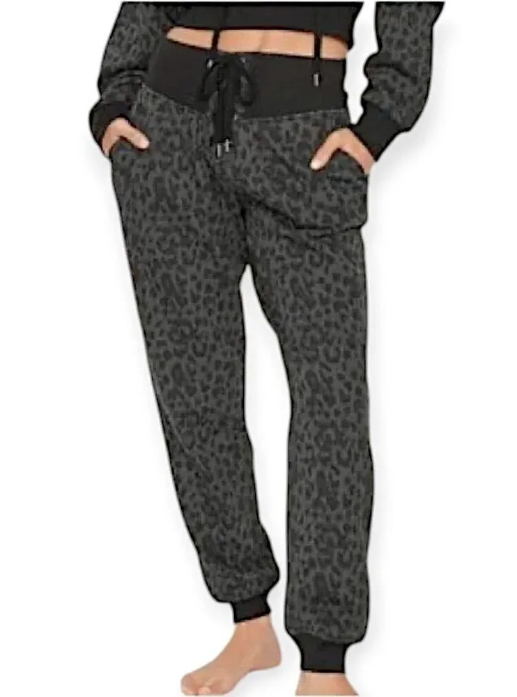 Victoria's Secret Leopard Print Lounge Set - Large Sweatshirt / Medium Joggers - Image 3