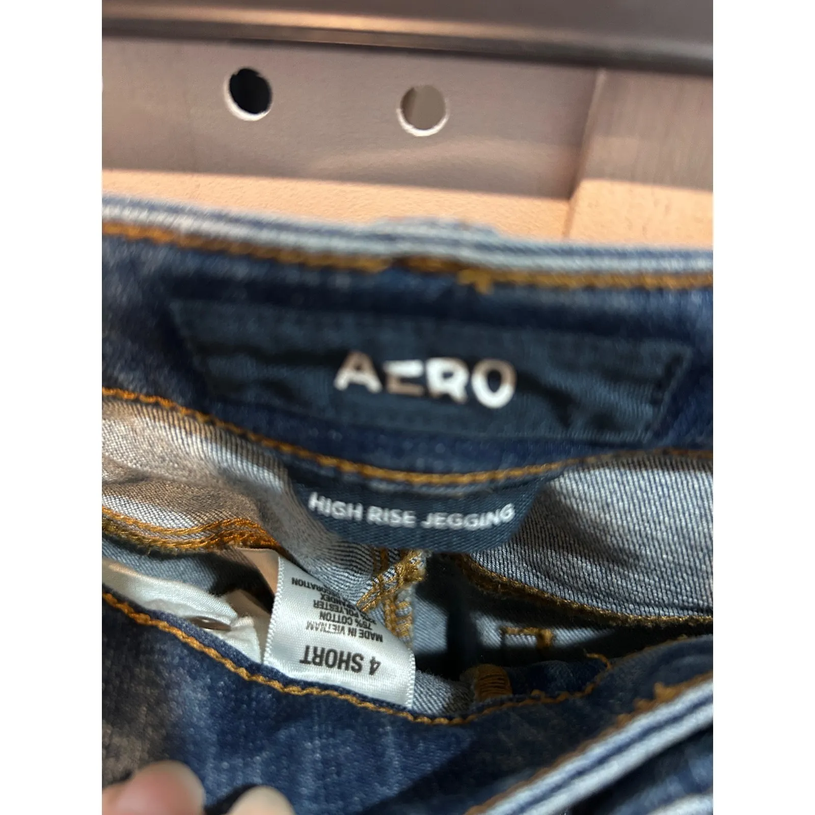 AERO High Rise‎ Jegging Jeans Size 4 Short Distressed Blue Denim Skinny - Image 4