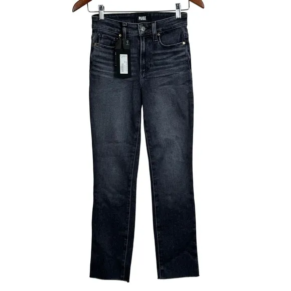 Paige Cindy Raw Hem Antique‎ Black Ankle Mid Rise Jeans Size 23 NWT - Image 4