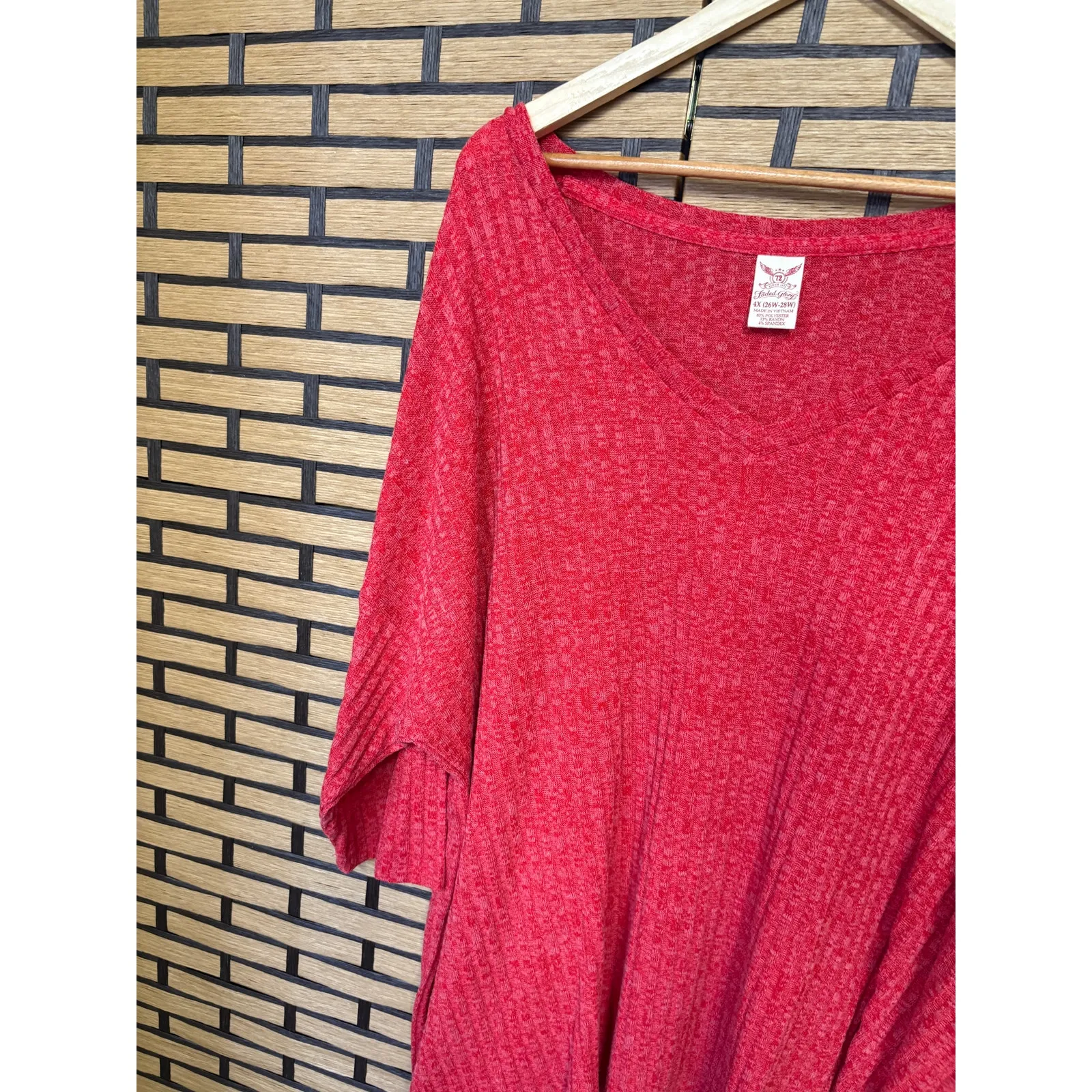 Faded Glory Red Ribbed Top Size 4X - Image 3