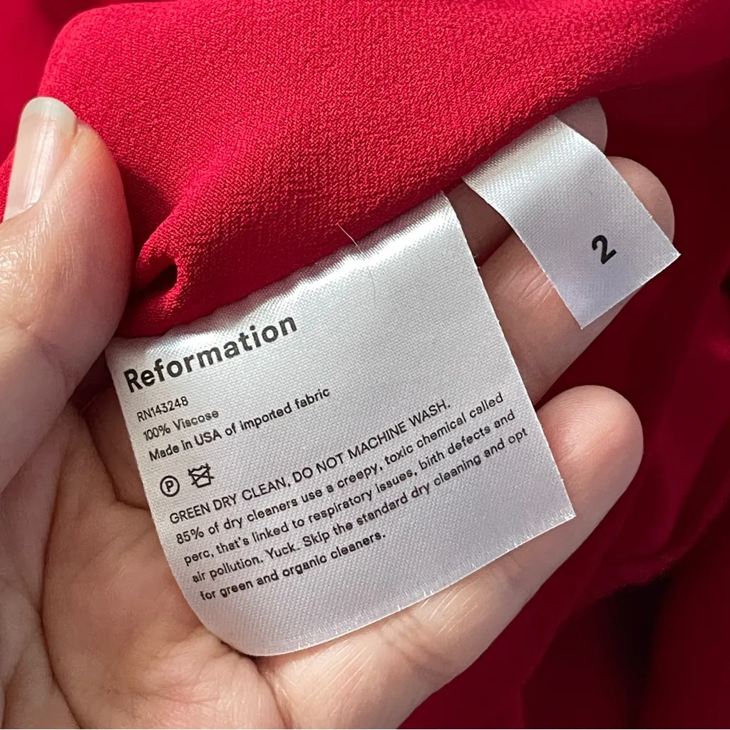 Reformation Christine Dress sweetheart mini womens Red (size 2) party cocktail - Image 7