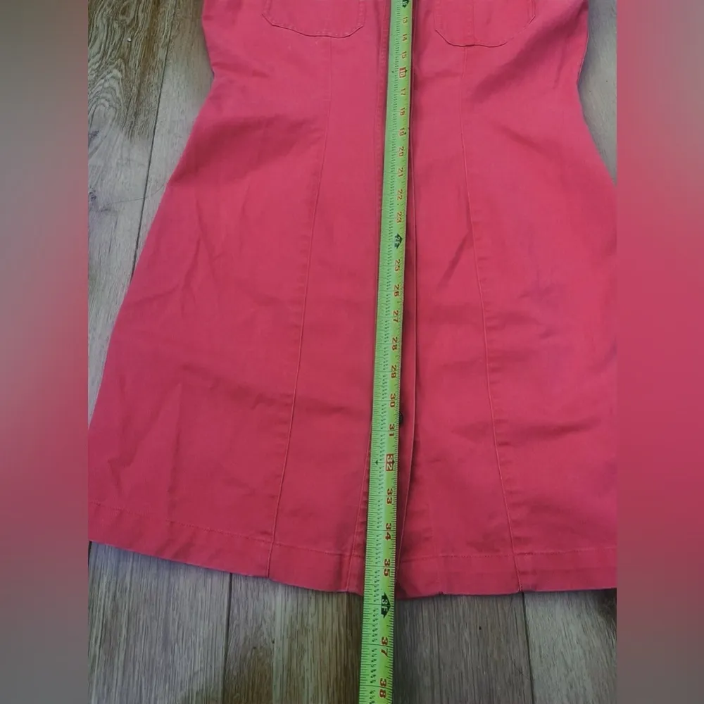 Faconnable Sz 4 Jean A-Line Dress Button Up Knee Length Front Flap Pockets - Image 6