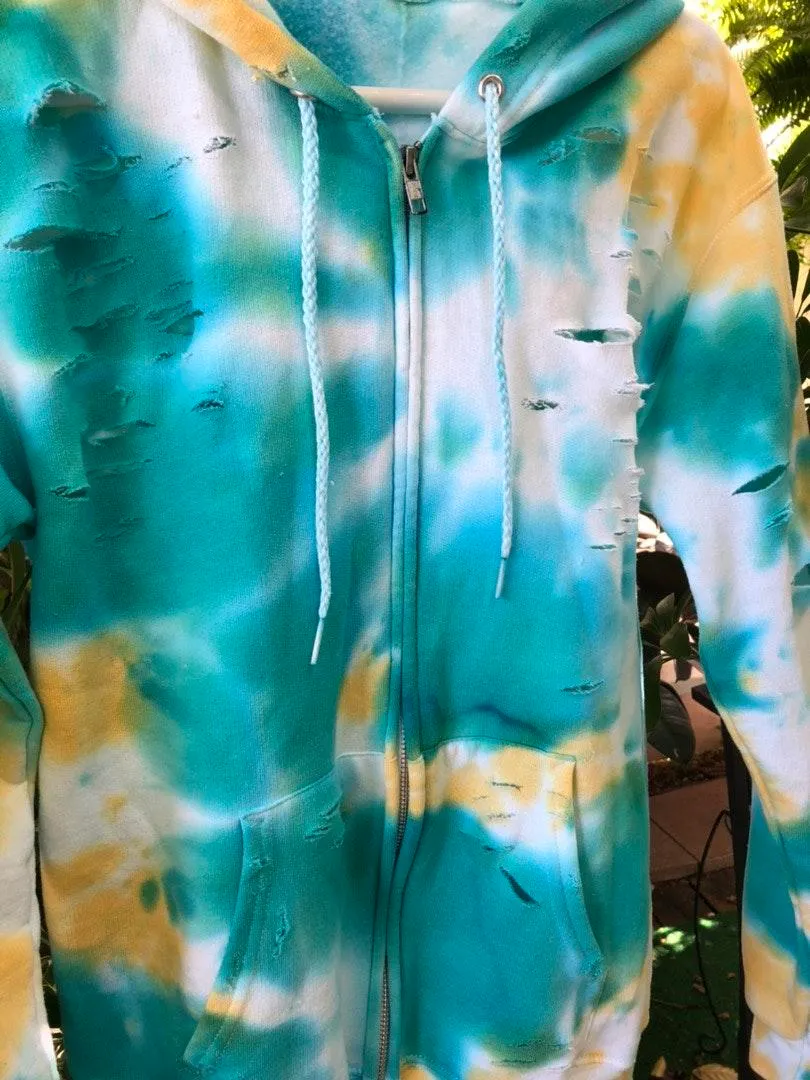 Drew Distressed Zip Up Hoodie - Image 2