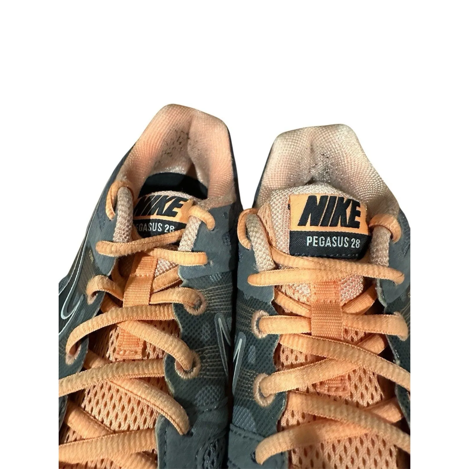 Nike Pegasus 28 Sneakers Flywire Zoom Air Cushion Gray Orange Women's Size 9 - Image 8