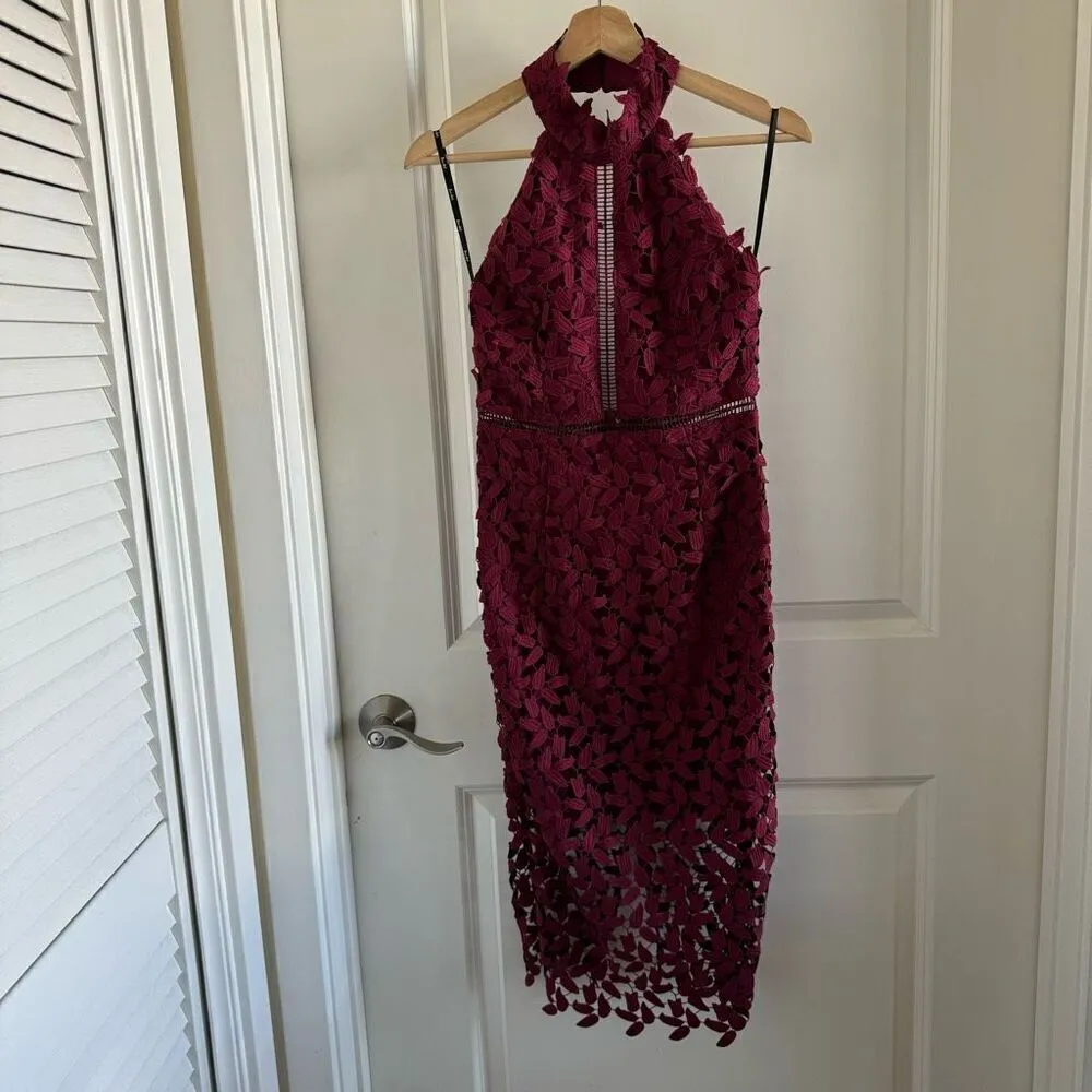 Bardot Gemma Dress Burgundy - Image 4