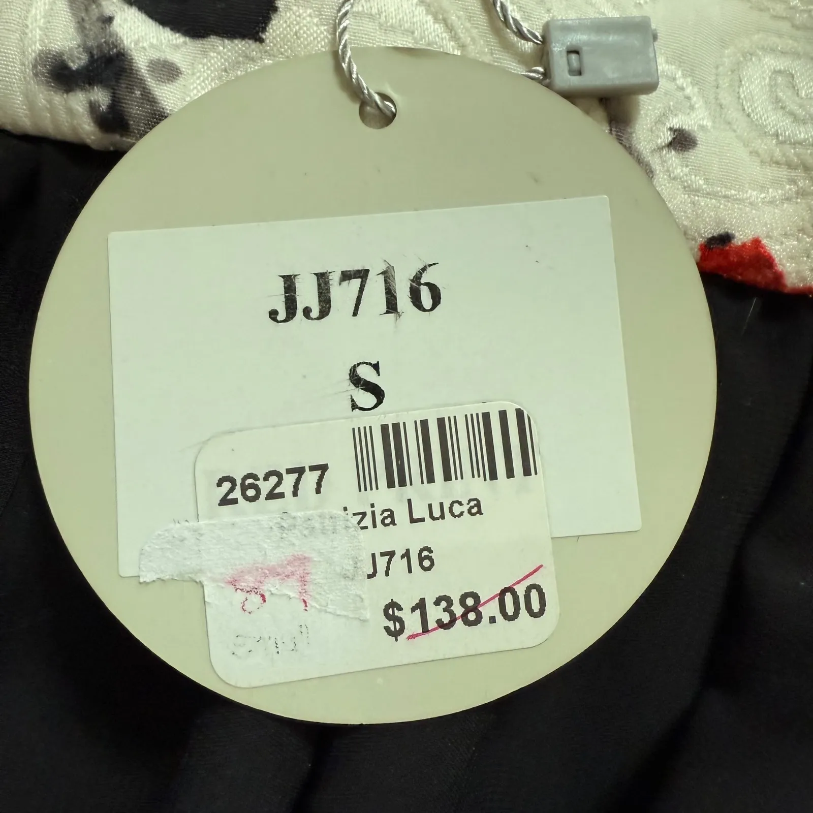 NWT rare Patrizia Luca Milano Floral Jacquard Blazer Red Black White Small‎ $138 - Image 3