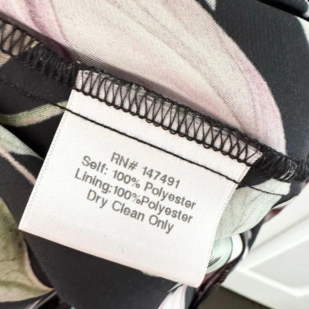 Katie May Walk This Way Dark Floral Side Cut Out Asymmetrical Midi Dress Medium - Image 9