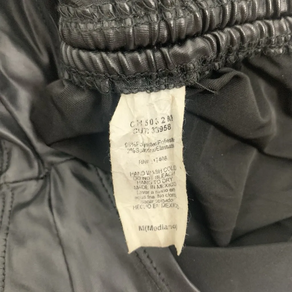 Chocolate Faux Leather Shorts Medium Black Stretch Edgy Trendy Street - Image 4