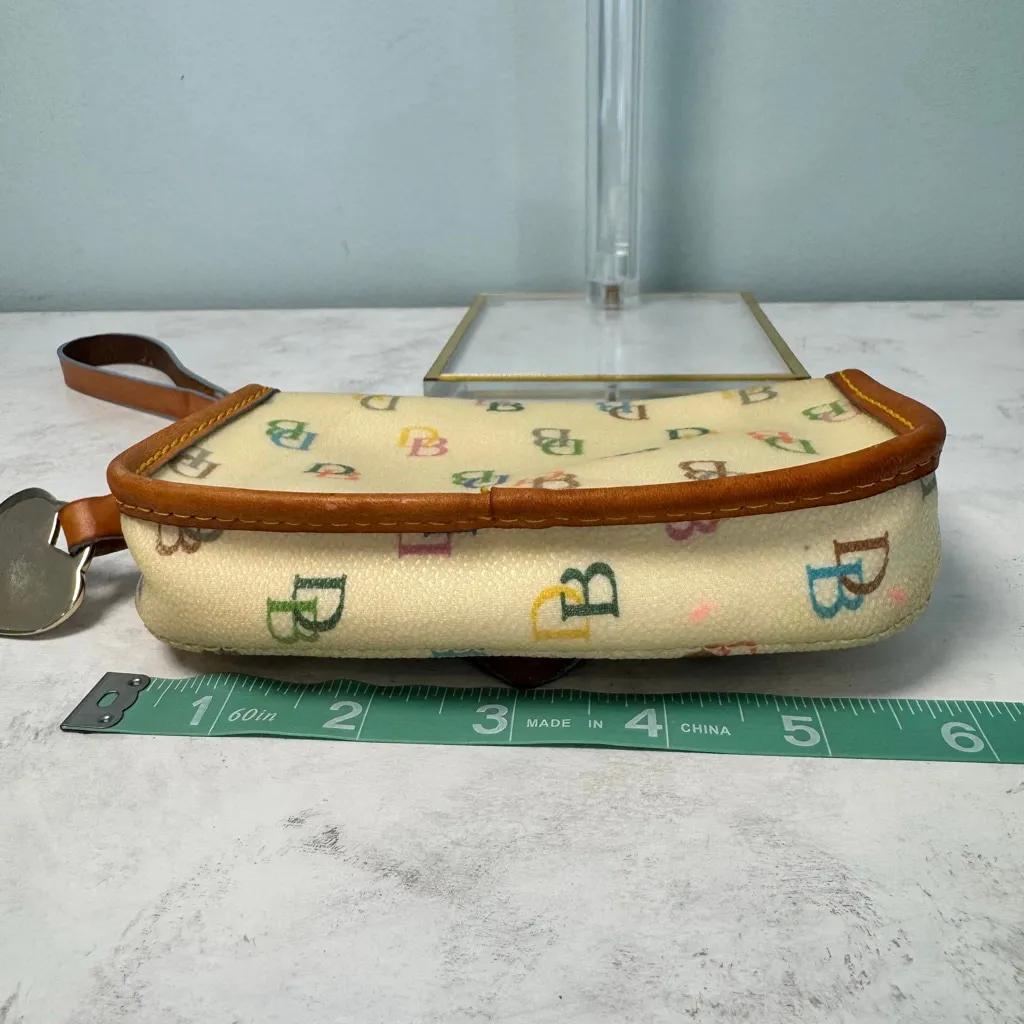 Dooney & Bourke Cream Rainbow Heart DB Monogram Clutch Wristlet - Image 8