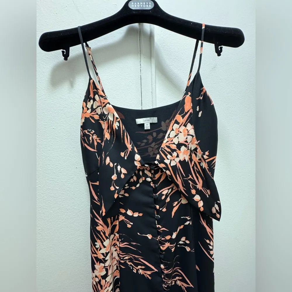 Joie Almona Floral Print Button Front Maxi Satin Dress Size XS - Image 11