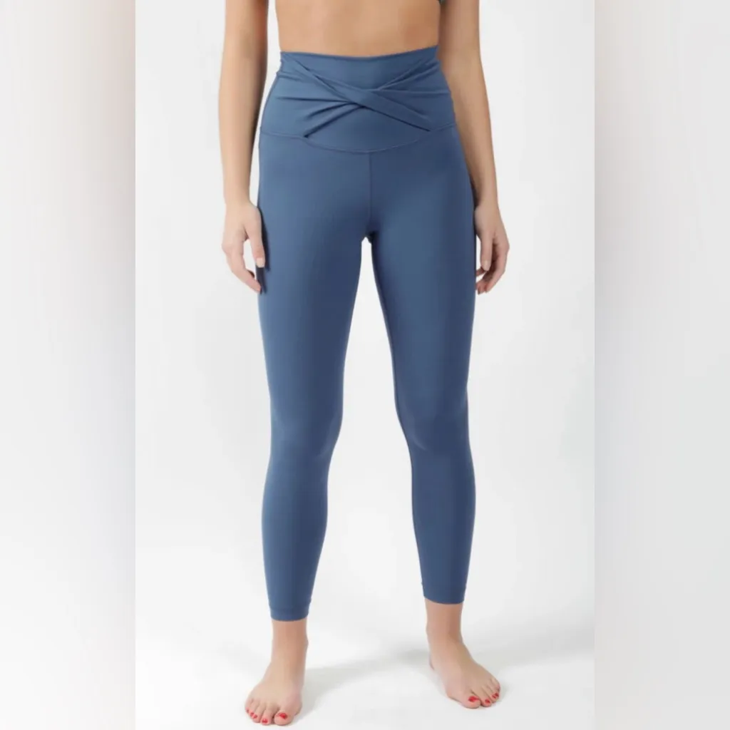 NWT - Yogalicious Lux Super High Rise Ankle Leggings with Criss Cross Waistband. - Image 3
